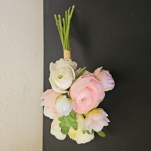 Elegant Pink and White Faux Flower Bouquet